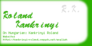 roland kankrinyi business card